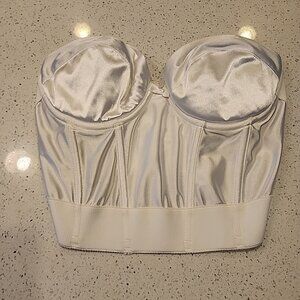 Wonderbra Longline Bra 36C White Underwire Strapless *no Straps 7554